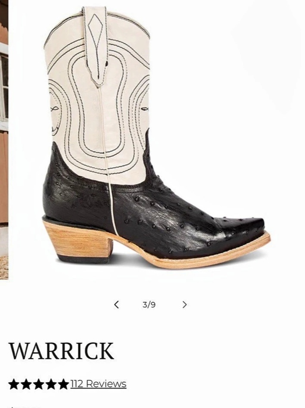 Freebird Warrick Western Boots in Black & White
